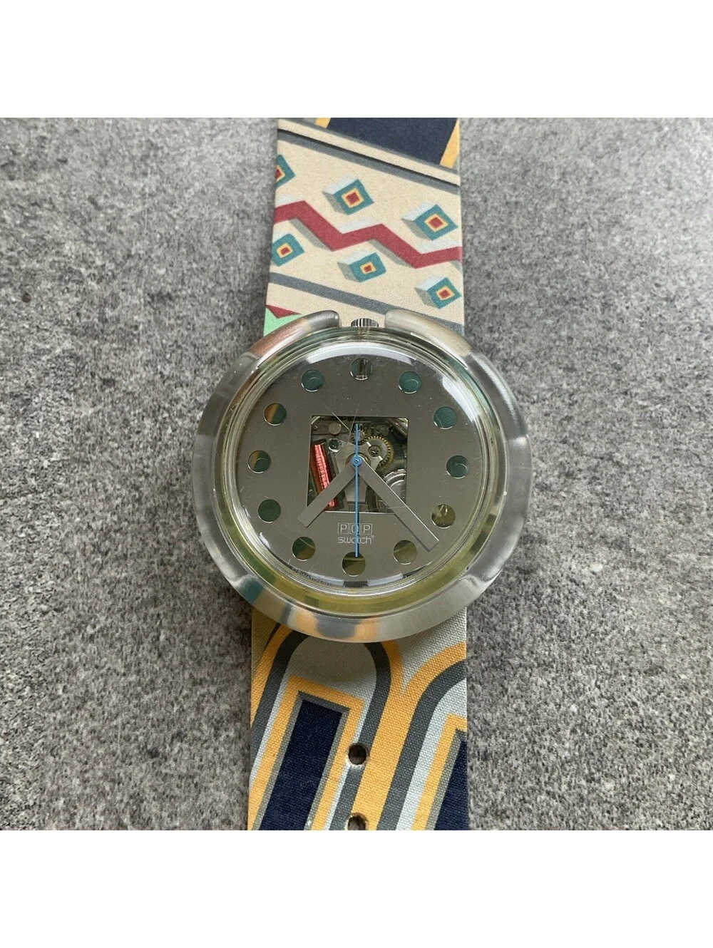 1990 Skeletonized Swiss Made Retro Pop Swatch Watch Vintg Rare 90s Model Watch F